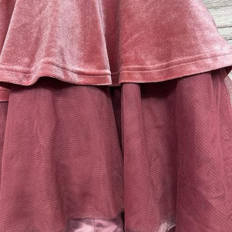 Velour Mock Neck Tulle Dress 4