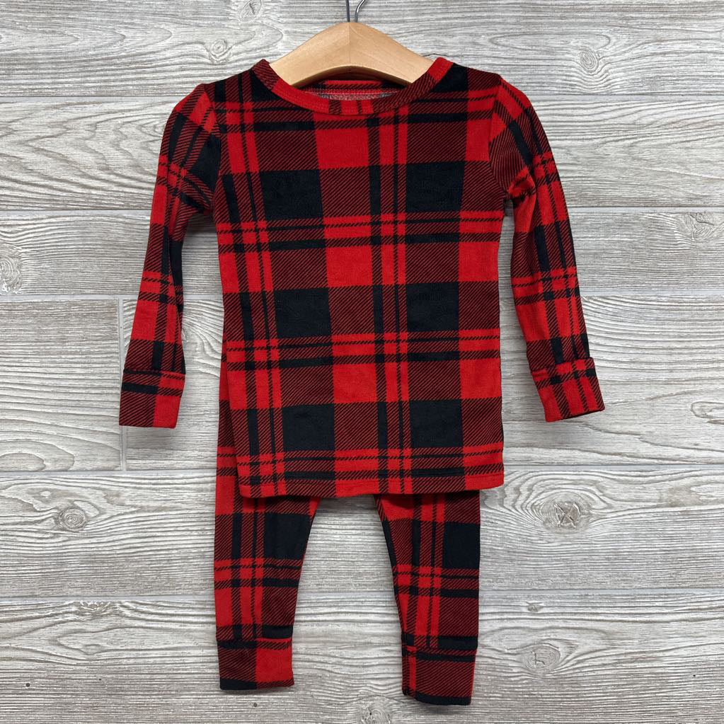Plush 2 Pc Buffalo Plaid Pj 2t