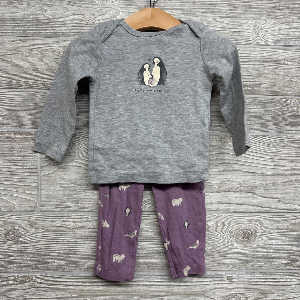 LS Shirt, Bodysuit & Leggings Penguins Love My Family 12M