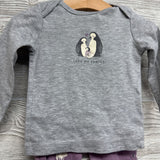 LS Shirt, Bodysuit & Leggings Penguins Love My Family 12M
