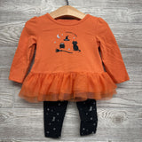 Peplum Shirt Spooky Vibes & Leggings 12M