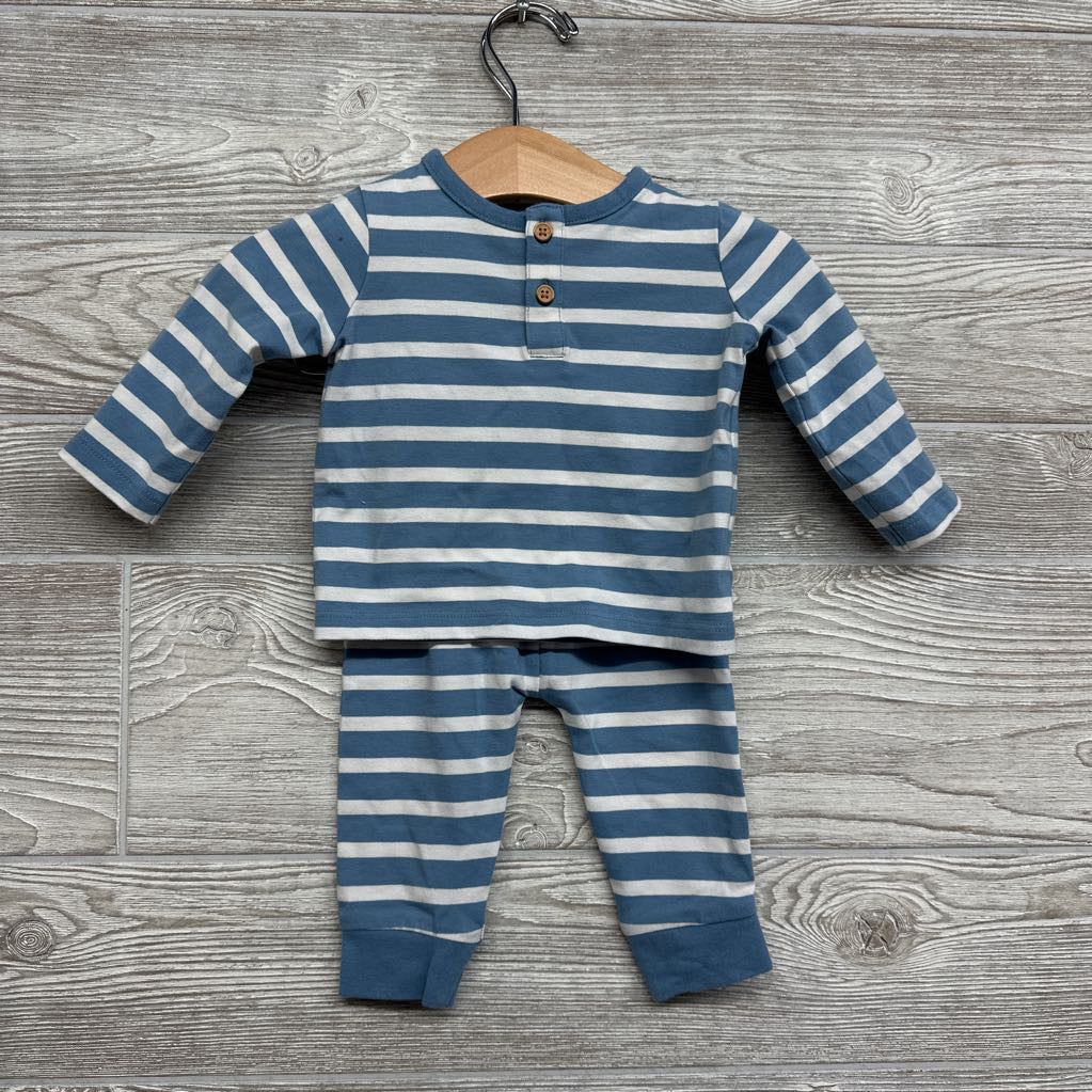 Henley Shirt & Pants Stripes 0-3M