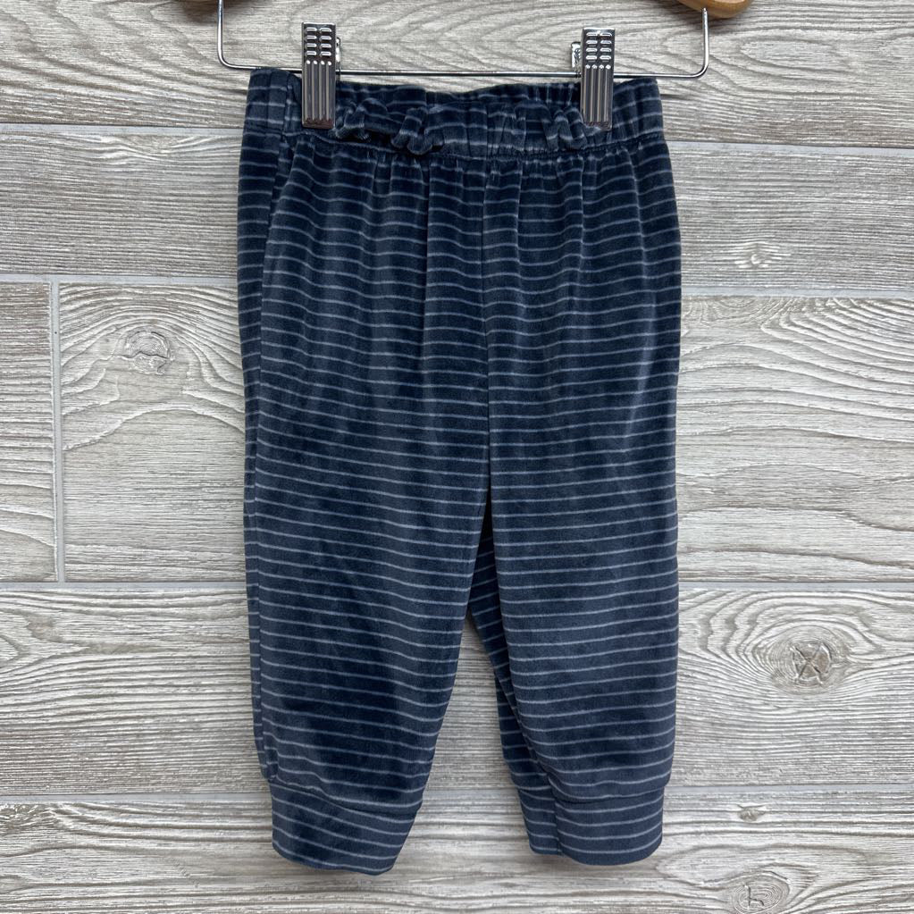Crushed Velvet Crew & Pants Striped 12M