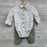 LS Button Up Bodysuit Bunnies & Pants 12M