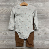 Quilted Vest, LS Bodysuit Dogs & Carpenter Pants 24M