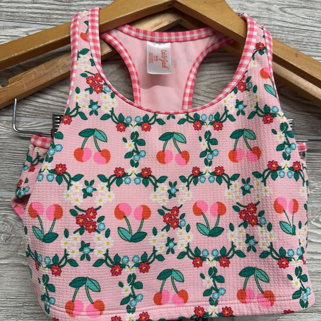2 Pc Textured Swimsuit Flowers Cherries 8