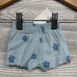 NEW Ribbed Flutter Sleeve Shirt & Short Flowers NB