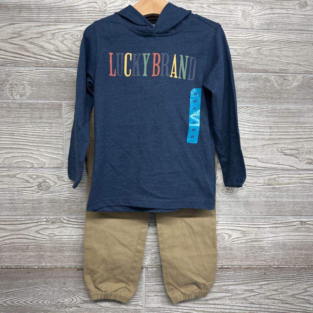 NEW LS Shirt W/ Hood & Pull On Joggers 4T