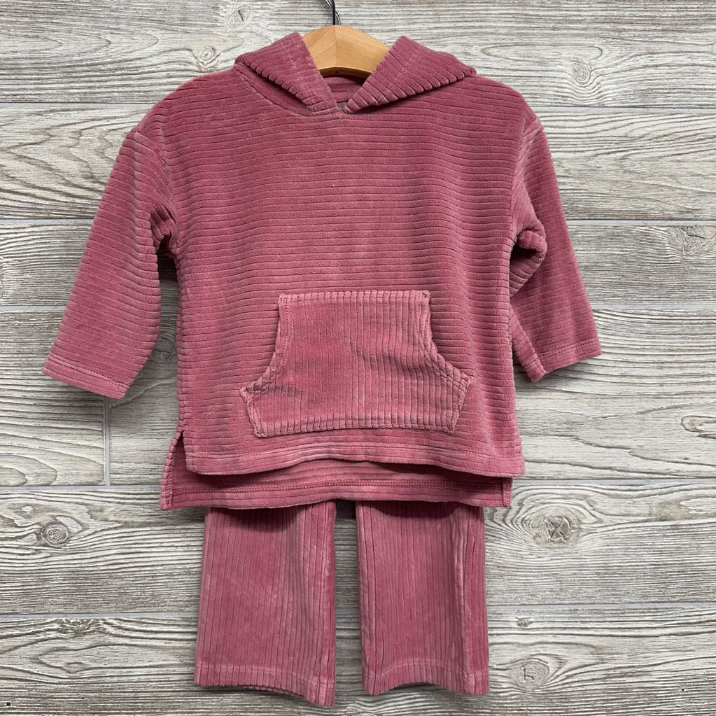 Ribbed Velour Hoodie & Wide Leg Pants 18M