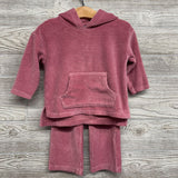 Ribbed Velour Hoodie & Wide Leg Pants 18M