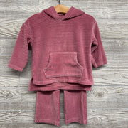Ribbed Velour Hoodie & Wide Leg Pants 18M