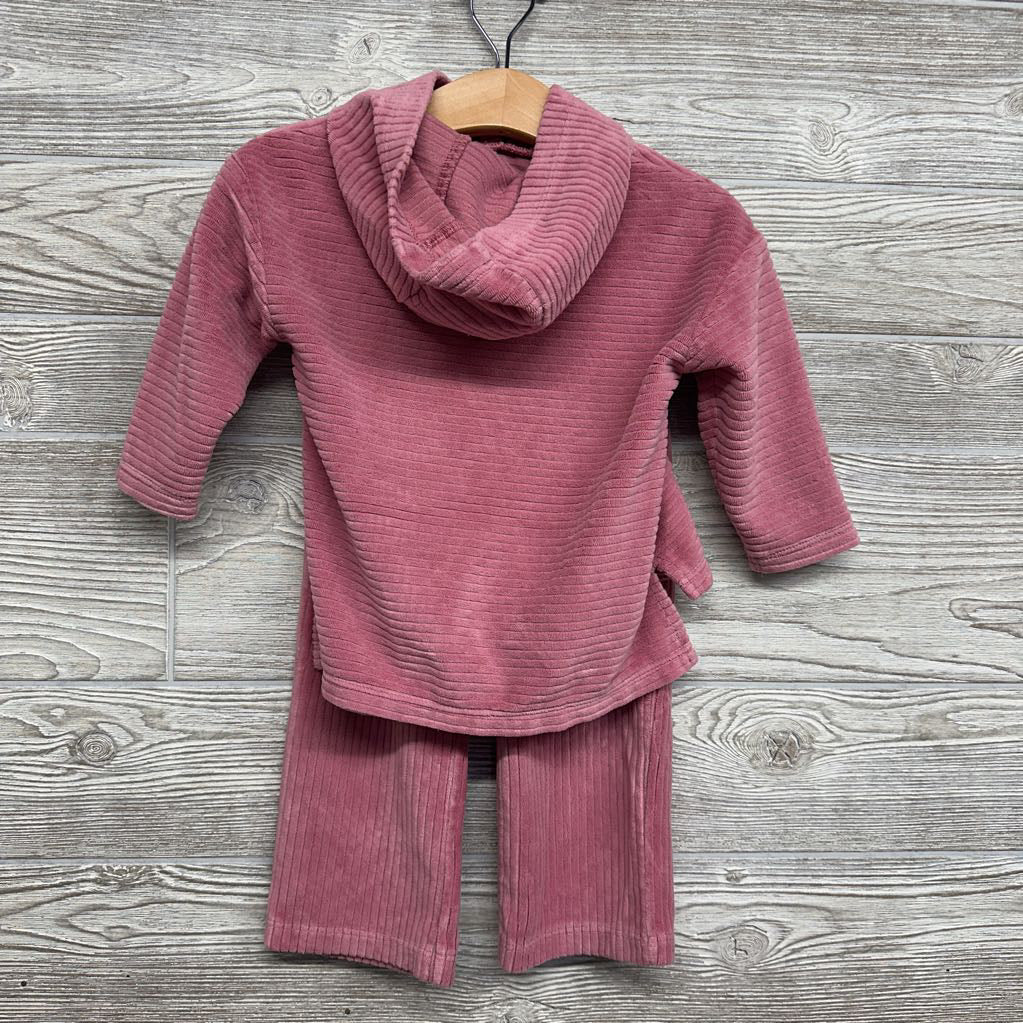 Ribbed Velour Hoodie & Wide Leg Pants 18M