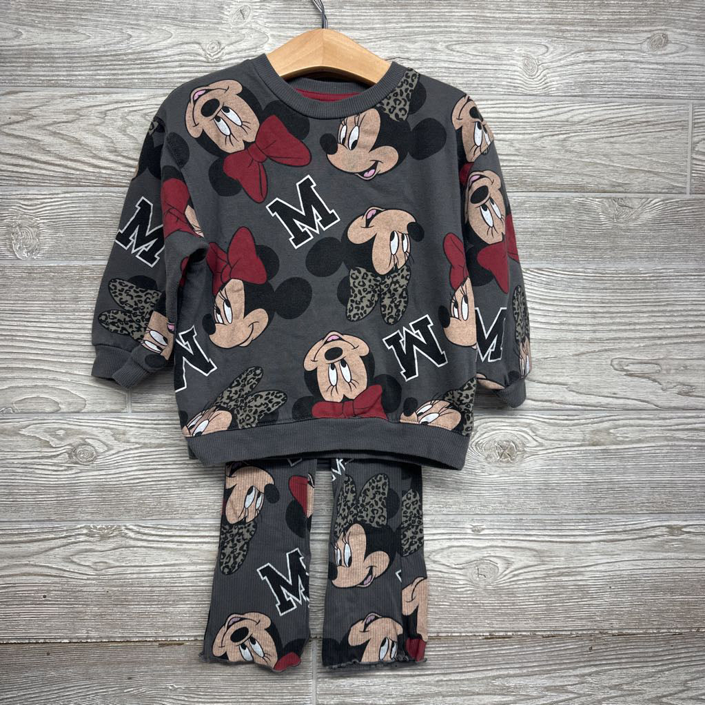 Crewneck & Jogger Sweatpants Minnie Mouse Animal Print Bows