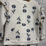 Quilted Crewneck & Wide Leg Pants Flowers 4T