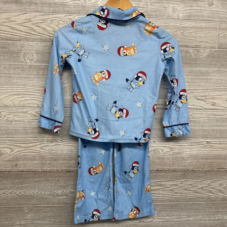 2 Pc LS Button Up PJs Santa Hats 4-5