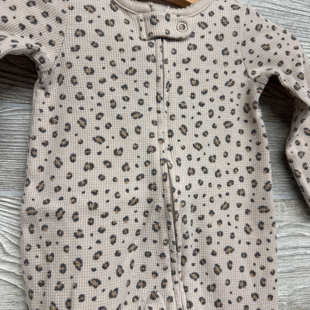 Waffle Knit Sleeper Animal Print 3M