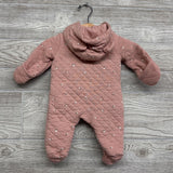 LS Quilted Outfit W/ Hood Flowers NB