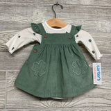 NEW LS Bodysuit & Cord Skirtall Shamrocks NB