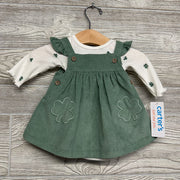NEW LS Bodysuit & Cord Skirtall Shamrocks NB