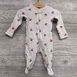 Ribbed Sleeper Cherry Bows 0-3M
