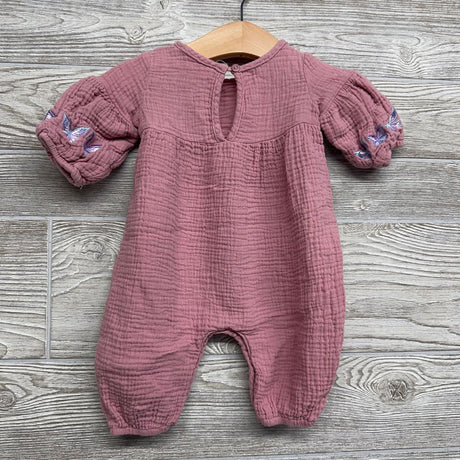 LS Muslin Outfit Embroidered Butterflies 3M