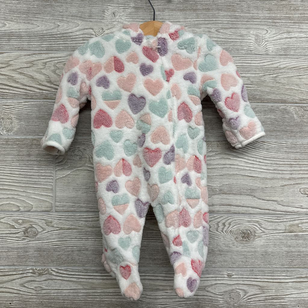 LS Plush Outfit W/ Hood Hearts 0-3M