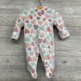 LS Plush Outfit W/ Hood Hearts 0-3M