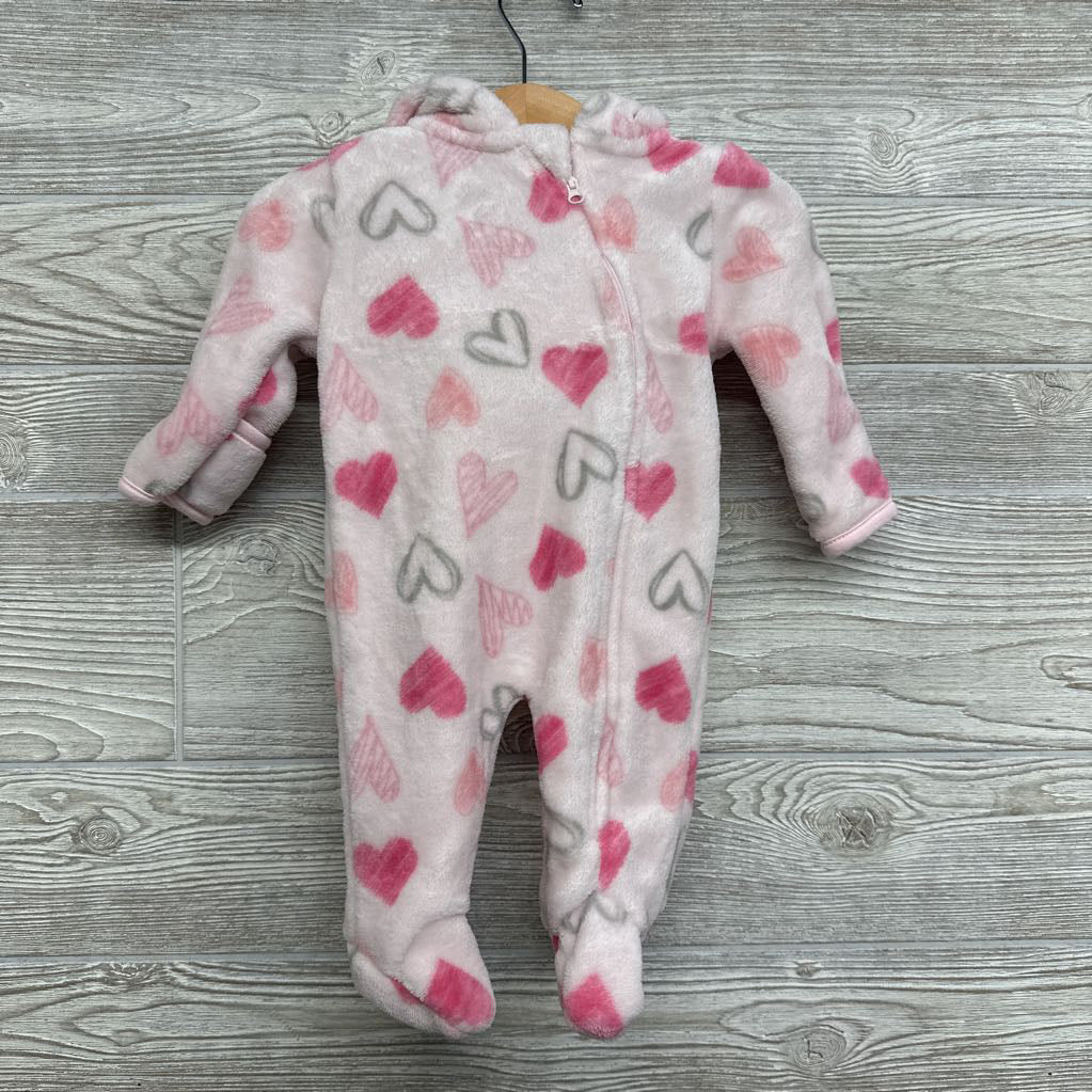 LS Plush Outfit W/ Hood Hearts 0-3M