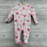 LS Plush Outfit W/ Hood Hearts 0-3M