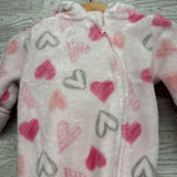 LS Plush Outfit W/ Hood Hearts 0-3M