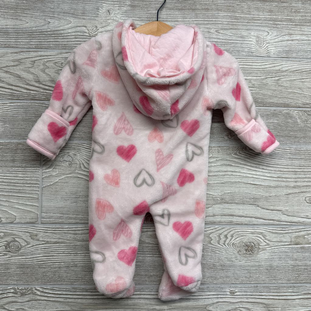 LS Plush Outfit W/ Hood Hearts 0-3M
