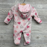 LS Plush Outfit W/ Hood Hearts 0-3M