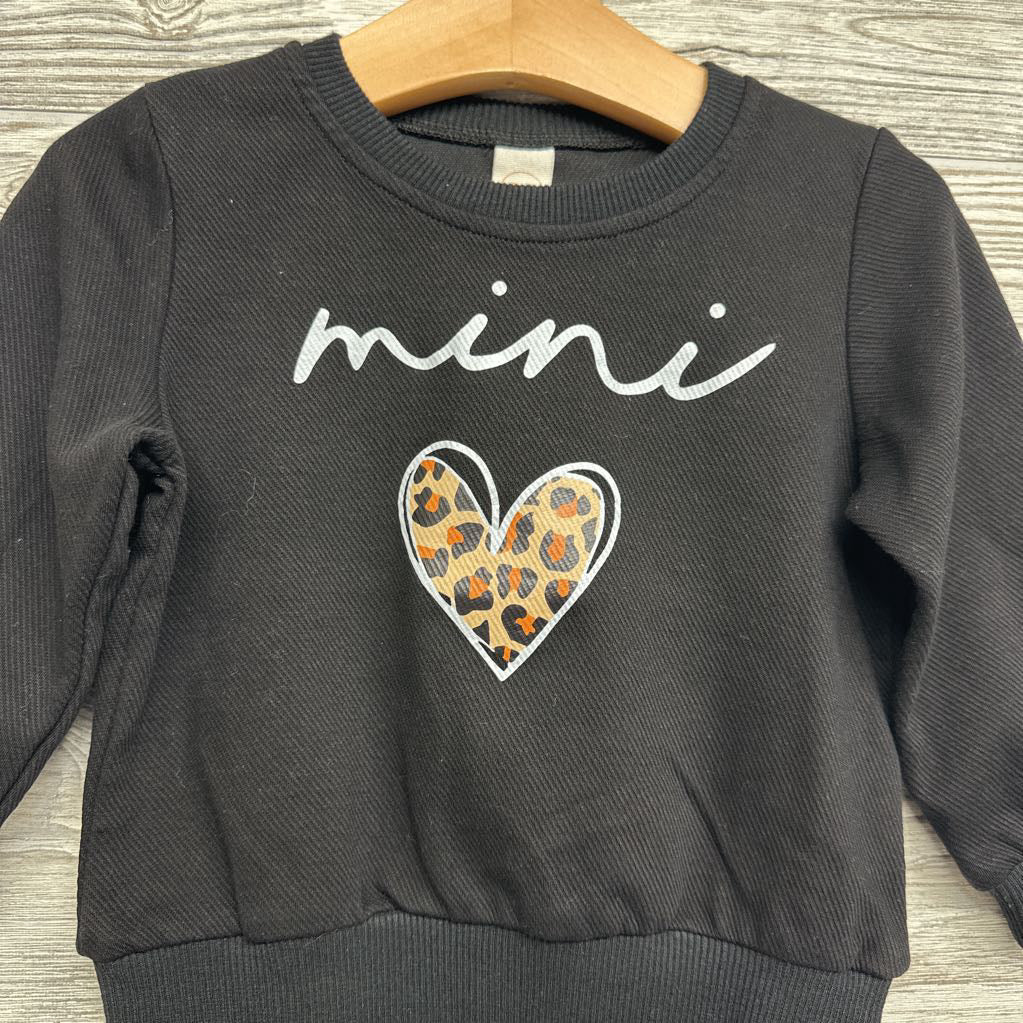 Crewneck Mini Animal Print Heart 18-24M