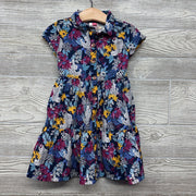 Button Up Dress Flowers Leopards 4T