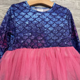 LS Tulle Dress Mermaid Print 4-5