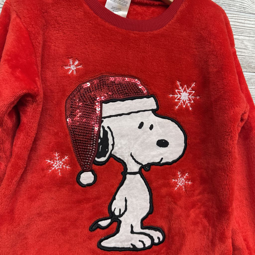 Plush Crewneck Sequin Santa Snoopy 6X