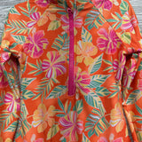 LS 1/4 Zip Swimsuit Flowers 7-8
