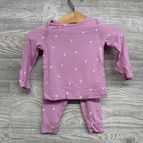 LS Bamboo Shirt & Fold Over Pants Hearts 3M