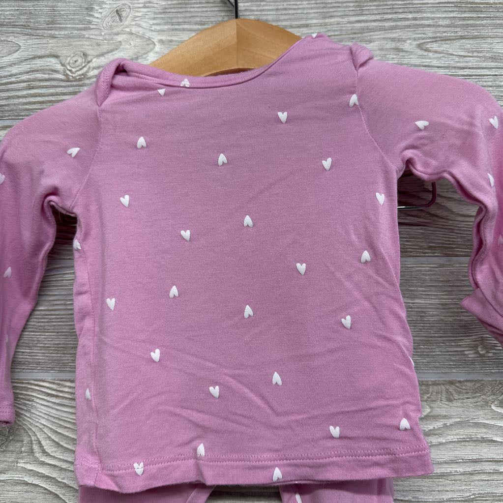 LS Bamboo Shirt & Fold Over Pants Hearts 3M
