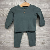 LS Waffle Knit Henley Shirt & Joggers 6M
