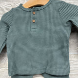 LS Waffle Knit Henley Shirt & Joggers 6M