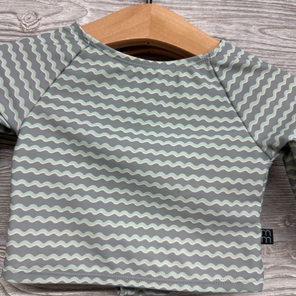 2 Pc LS Swimsuit Waves 3-6M