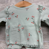 LS Ribbed Shirt & Leggings Cherries 0-3M