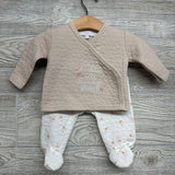 LS Quilted Side Snap Shirt Daddy's Girl Mommy's World & Footed Pants Flowers 0-3M