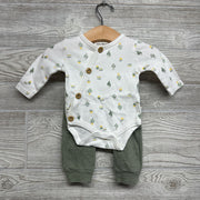 LS Side Button Bodysuit Cactus & Pants 0-3M