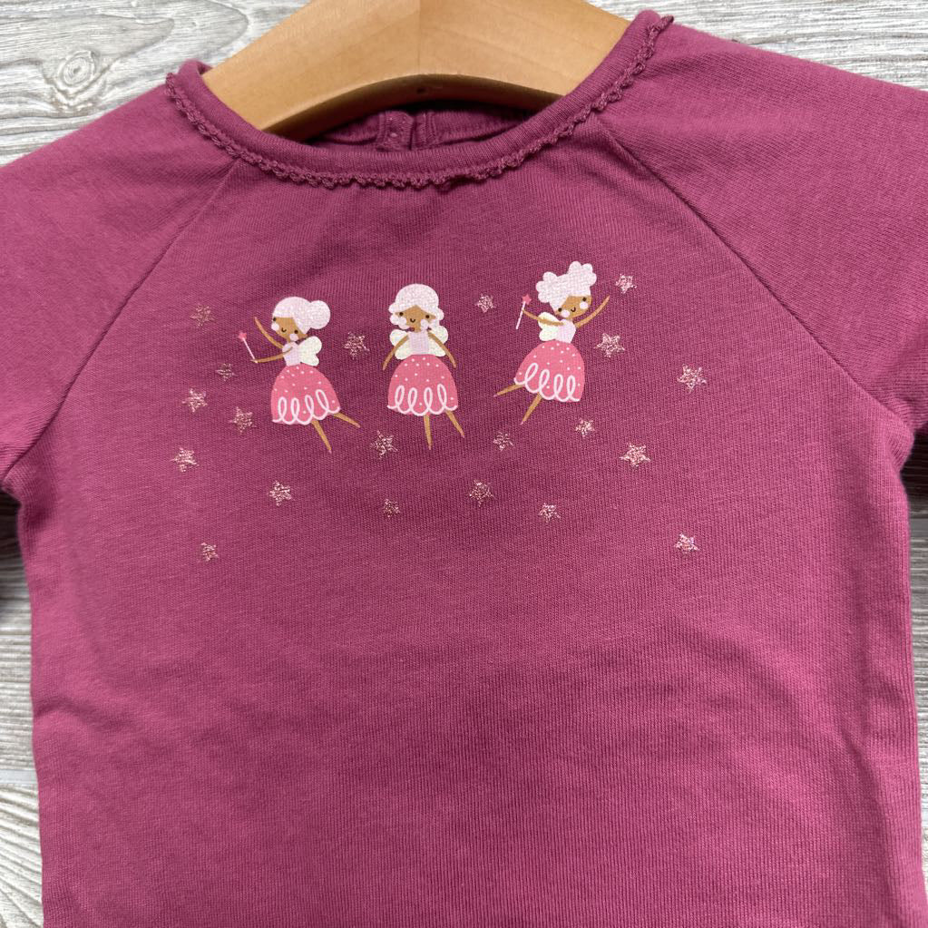 LS Bodysuit Fairies & Leggings Foil Stars 3-6M