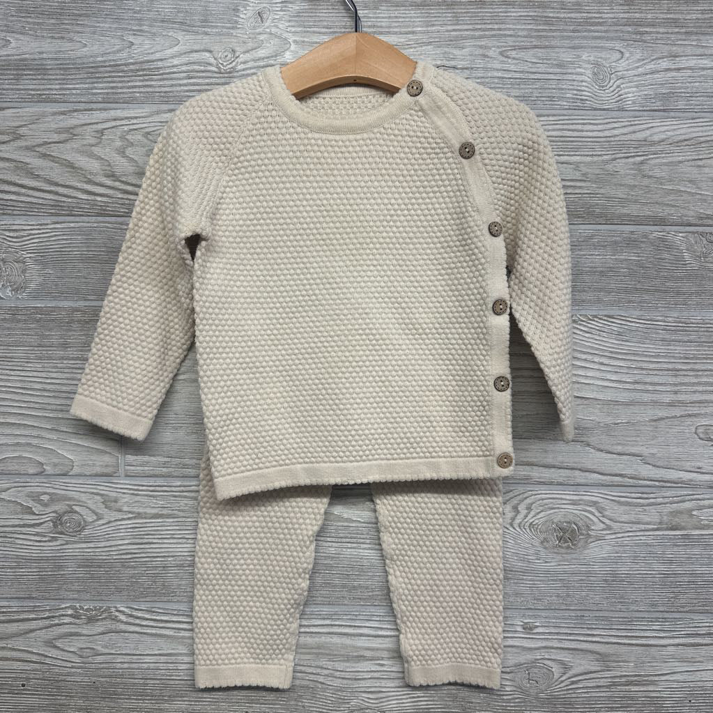 LS Knit Side Button Sweater & Pants 18M