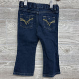 Flare Jeans Shimmer Embroidered Pockets 2T