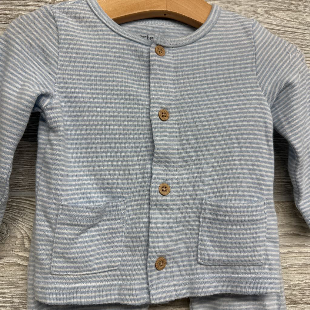 LS Button Up Shirt & Harem Joggers Stripes 6-9M