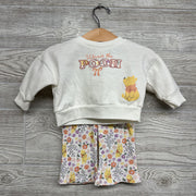 Crewneck Winnie The Pooh & Ribbed Flare Pants Flowers 0-3M